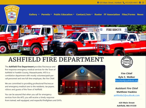Ashfield Fire Department homepage