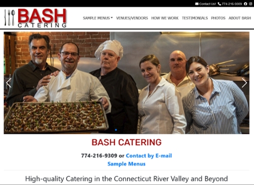 BASH Catering homepage